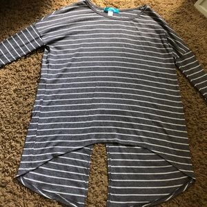 Gray and white striped shirt, worn twice!